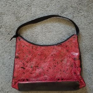 10,000 villages leather shoulder bag